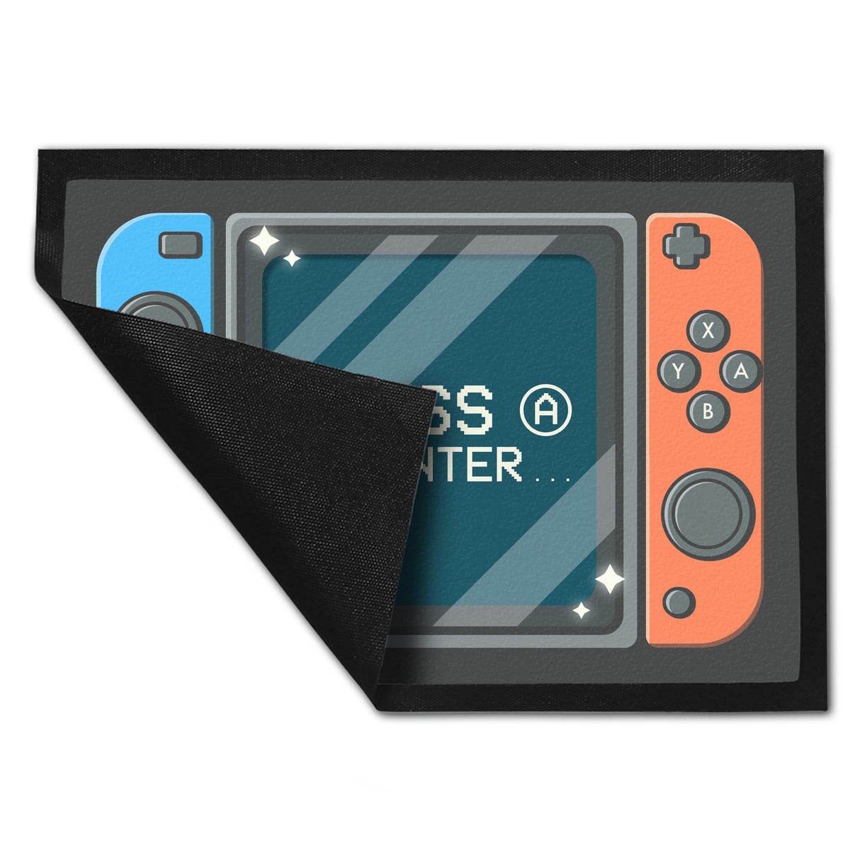 Press A to enter Fußmatte mit coolem Gamer Konsolen Motiv