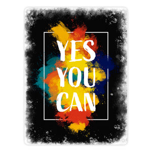 Yes you can Metallschild mit buntem Motiv