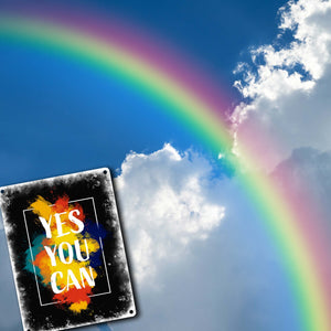 Yes you can Metallschild mit buntem Motiv