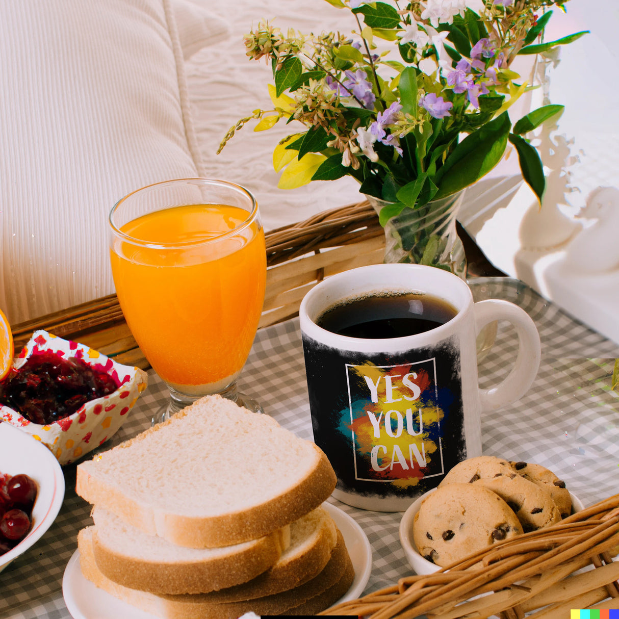 Yes you can Kaffeebecher mit buntem Motiv