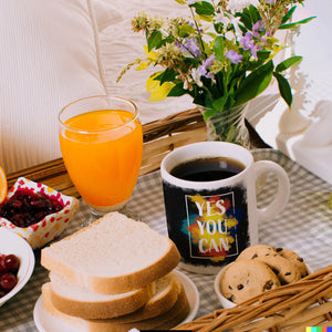 Yes you can Kaffeebecher mit buntem Motiv