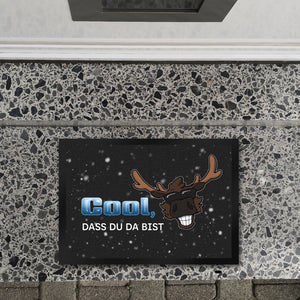 Cool, dass du da bist Fußmatte mit witzigem Rentier-Motiv