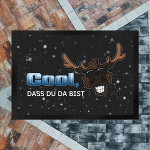 Cool, dass du da bist Fußmatte mit witzigem Rentier-Motiv