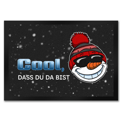 Cool dass du da bist Fußmatte mit witzigem Schneemann-Motiv