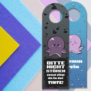 Bitte nicht stören - komm rein Türhänger mit Tintenfisch Motiv