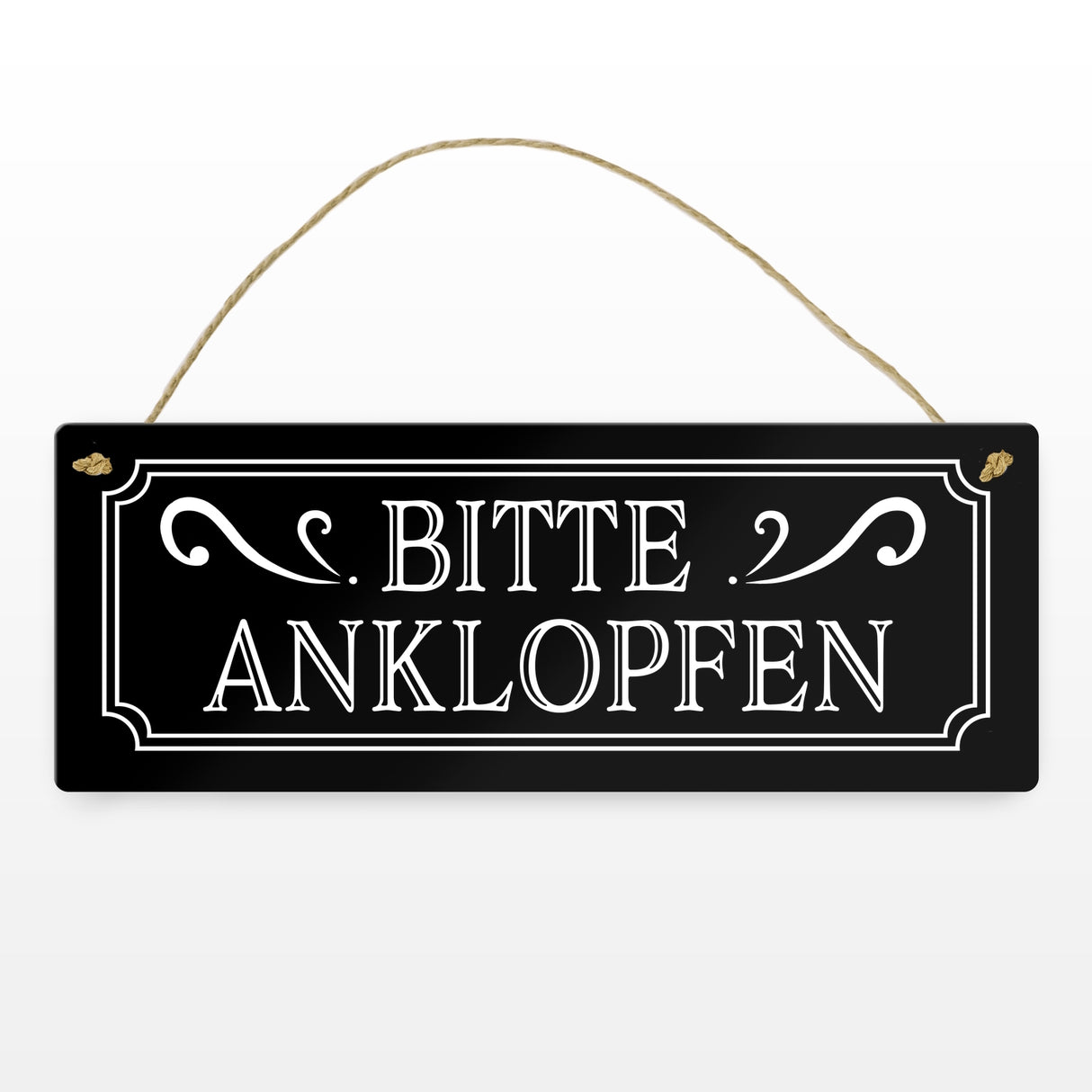 Bitte anklopfen Metallschild in Retro Optik