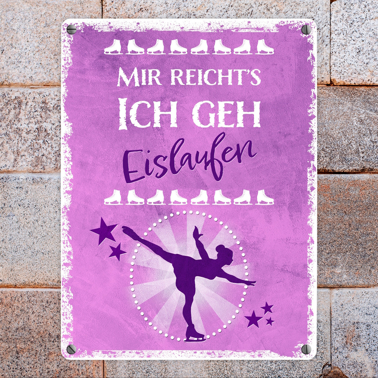 Mir reicht's ich geh Eislaufen Metallschild