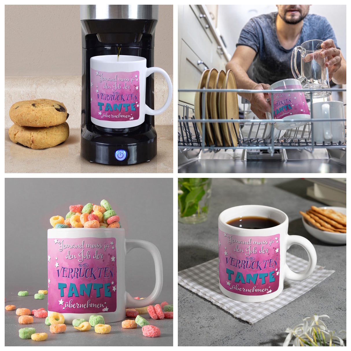 Lustiger Kaffeebecher für verrückte Tanten