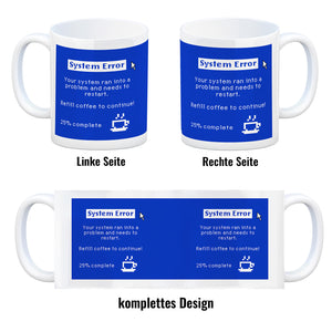Bluescreen Kaffeebecher mit Fehlermeldung für Nerds