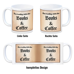 Büchernarr Kaffeebecher im Buchdesign mit Spruch