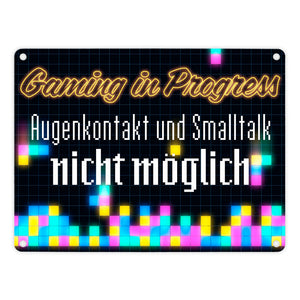 Gaming in Progress Metallschild für die Zockerhöhle