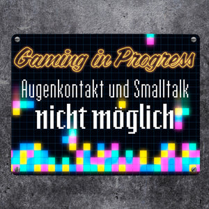 Gaming in Progress Metallschild für die Zockerhöhle