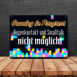 Gaming in Progress Metallschild für die Zockerhöhle