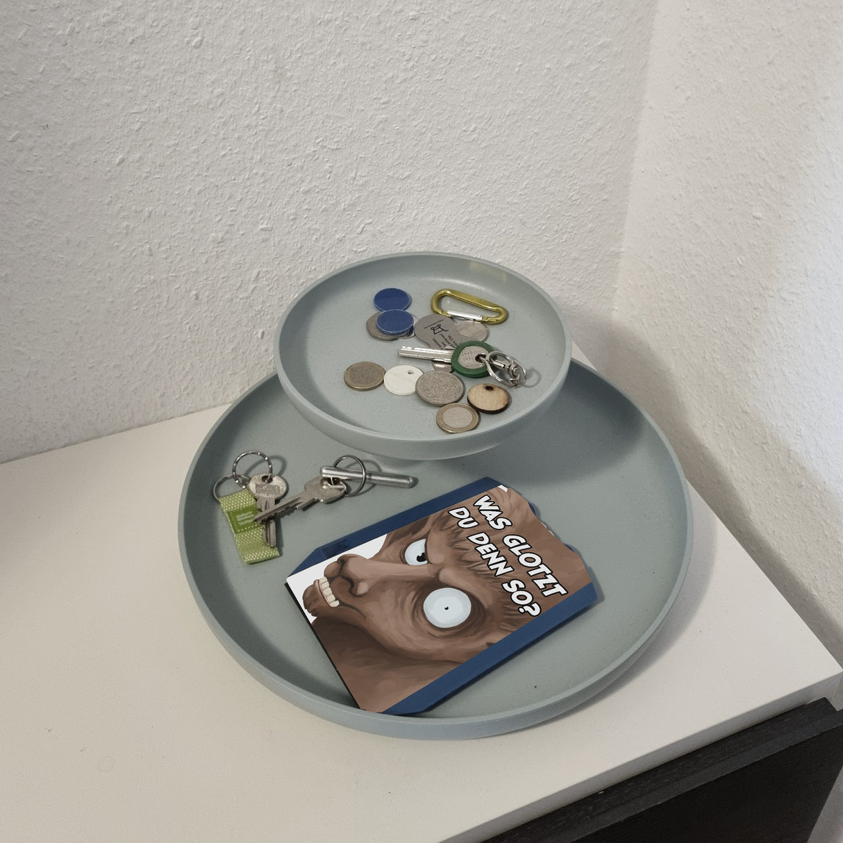 Was glotzt du denn so? Parkscheibe mit lustigem Alpaka und 2 Einkaufswagenchips
