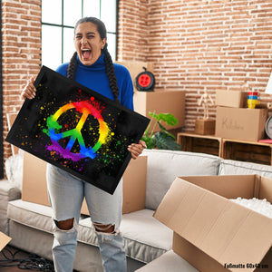 Regenbogen Fußmatte mit Peace-Zeichen