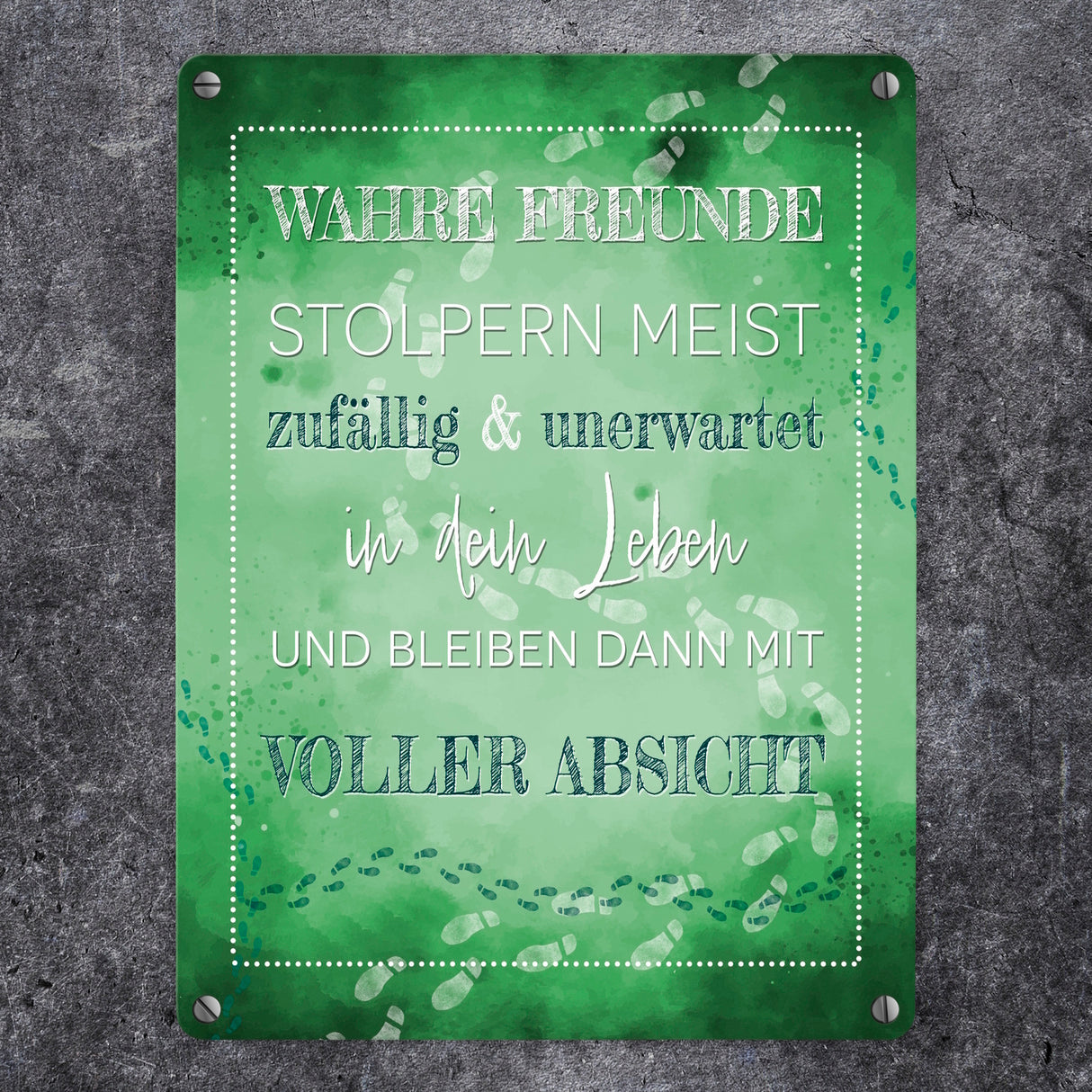 Wahre Freunde Metallschild mit tollem Spruch