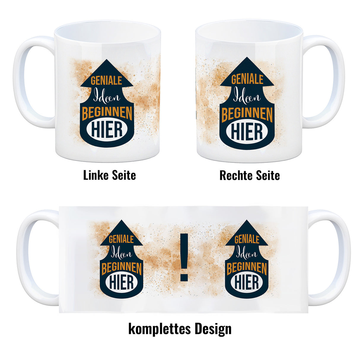 Geniale Ideen beginnen hier Kaffeebecher