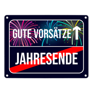 Gute Vorsätze voraus Metallschild im Straßenschild Design