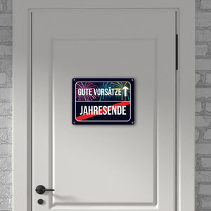 Gute Vorsätze voraus Metallschild im Straßenschild Design