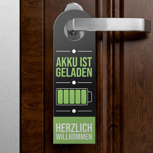 Akku ist schwach oder geladen Türhänger mit Ladebalkenanzeige