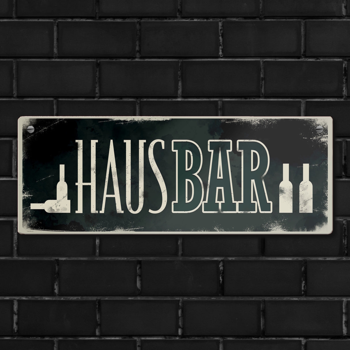 Hausbar Metallschild im Used-Look