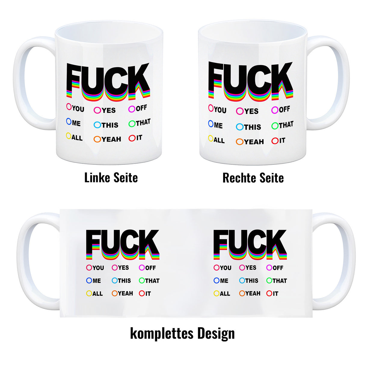 Fuck verschiedene Launen Kaffeebecher zum Ankreuzen