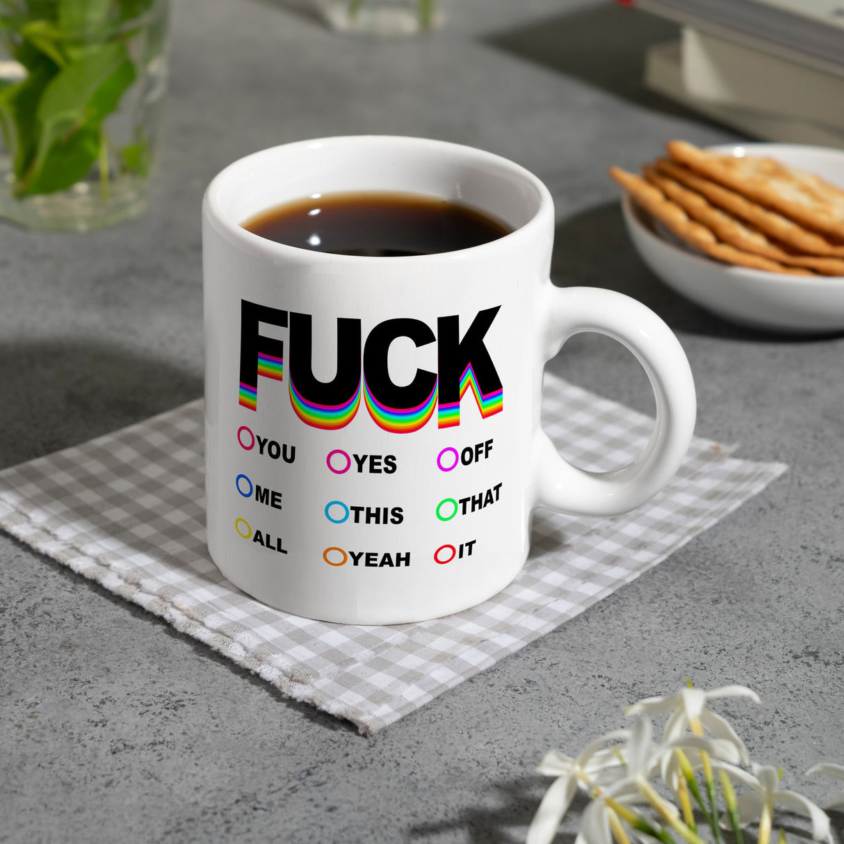 Fuck verschiedene Launen Kaffeebecher zum Ankreuzen