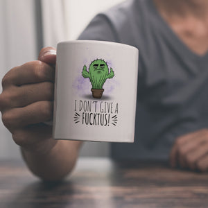 I don't give a Fucktus Kaffeebecher mit genervtem Kaktus
