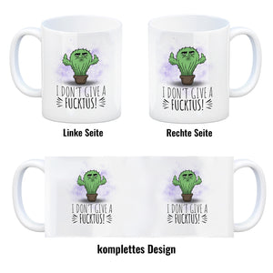 I don't give a Fucktus Kaffeebecher mit genervtem Kaktus