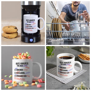 Gute Vorsätze für 2022 Kaffeebecher mit lustigem Spruch