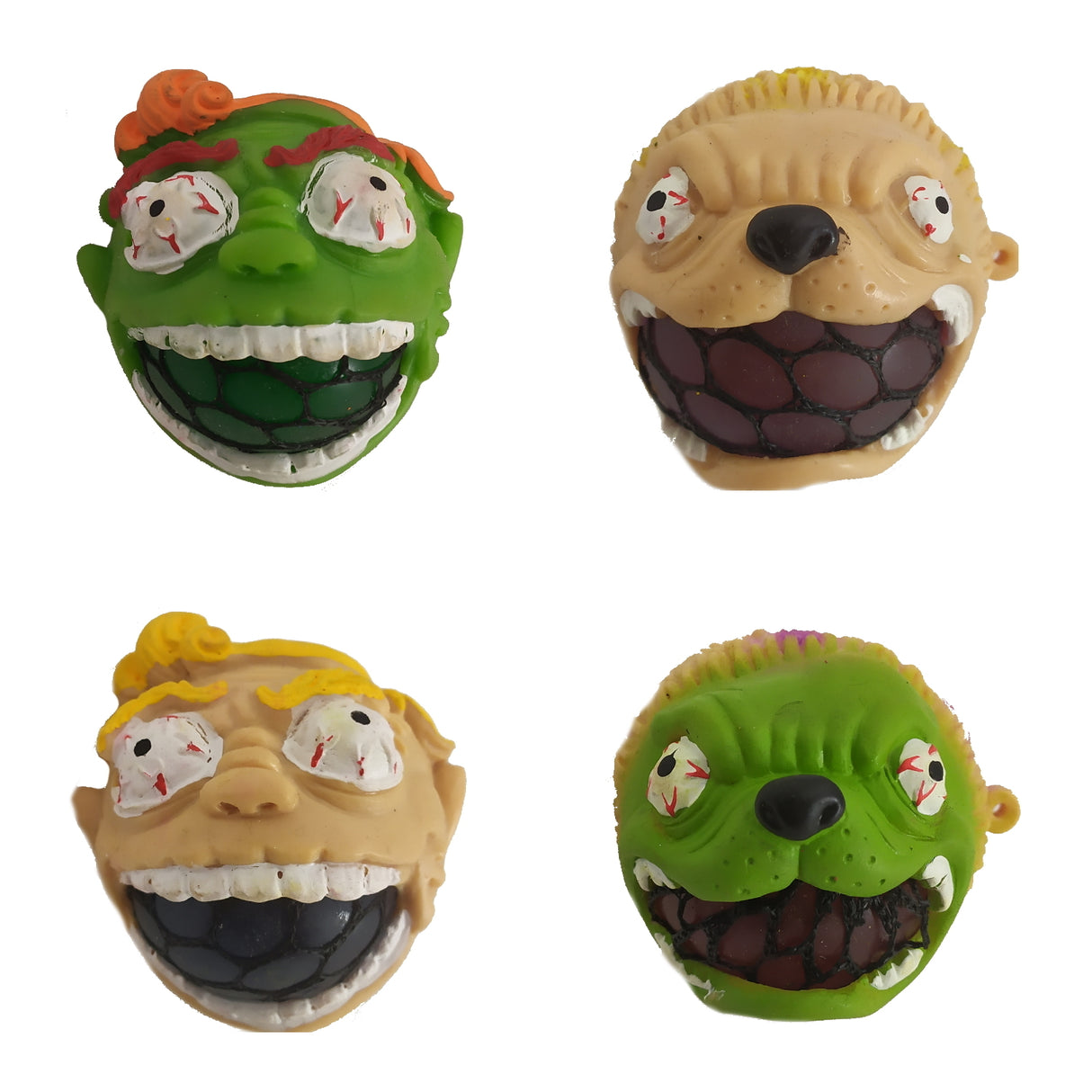 Horrorfratze Stressball mit Netzball in lila