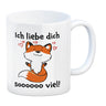 Ich liebe dich soooooo viel Kaffeebecher mit niedlichem Fuchs