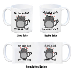 Ich liebe dich soooooo viel Kaffeebecher mit niedlicher Katze