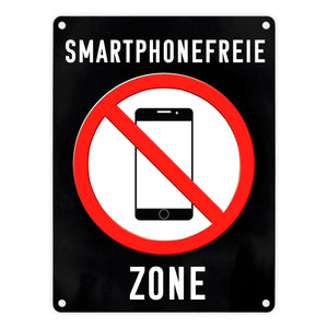 Smartphonefreie Zone Handy verboten Metallschild