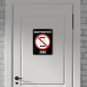 Smartphonefreie Zone Handy verboten Metallschild