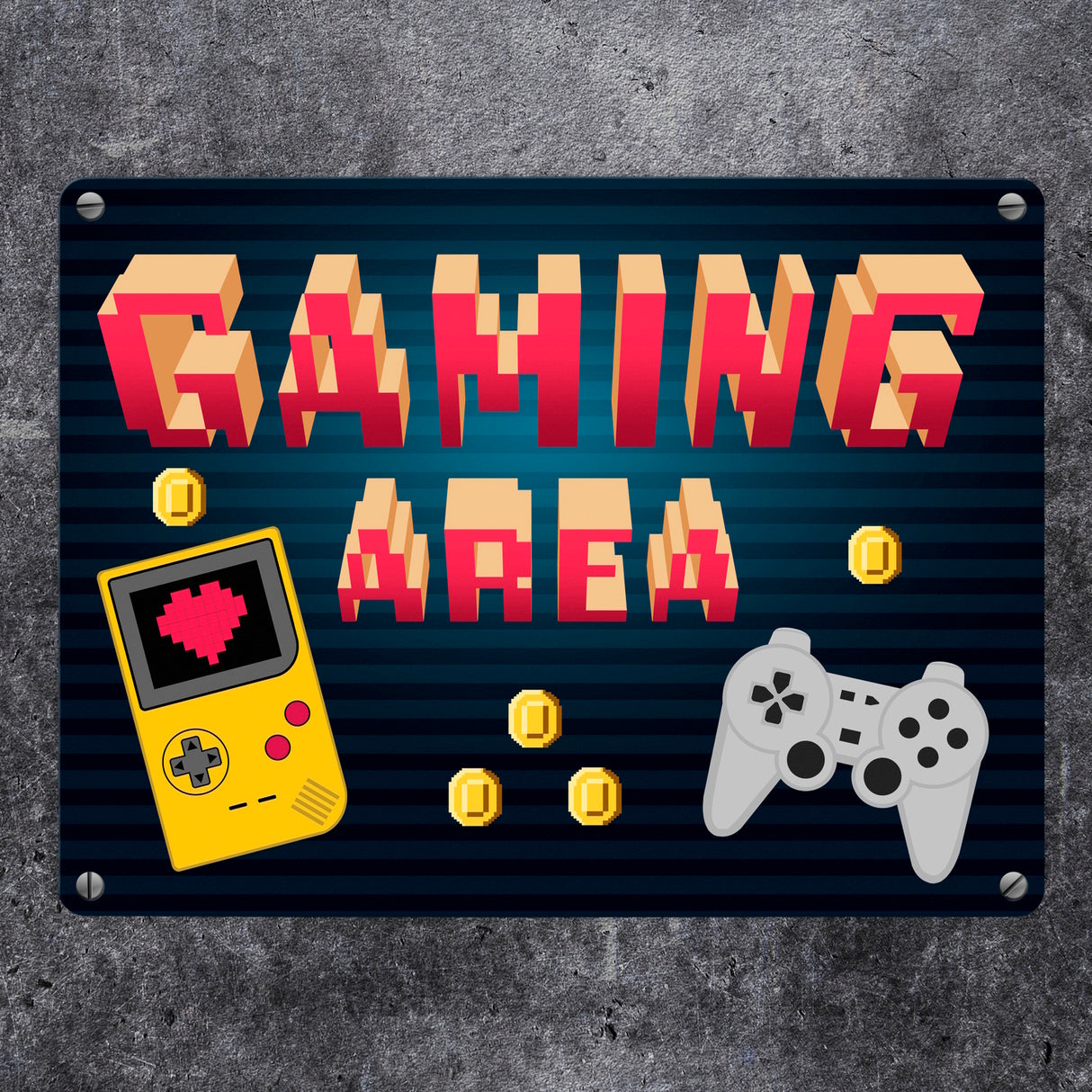 Gaming Area Retrodesign Metallschild