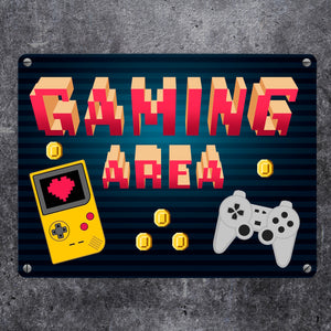 Gaming Area Retrodesign Metallschild