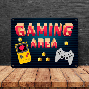 Gaming Area Retrodesign Metallschild