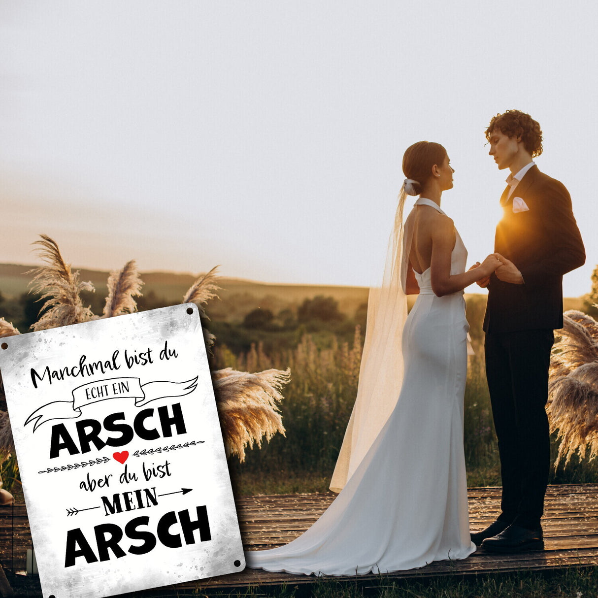 Manchmal bist du echt ein Arsch Metallschild zum Valentinstag