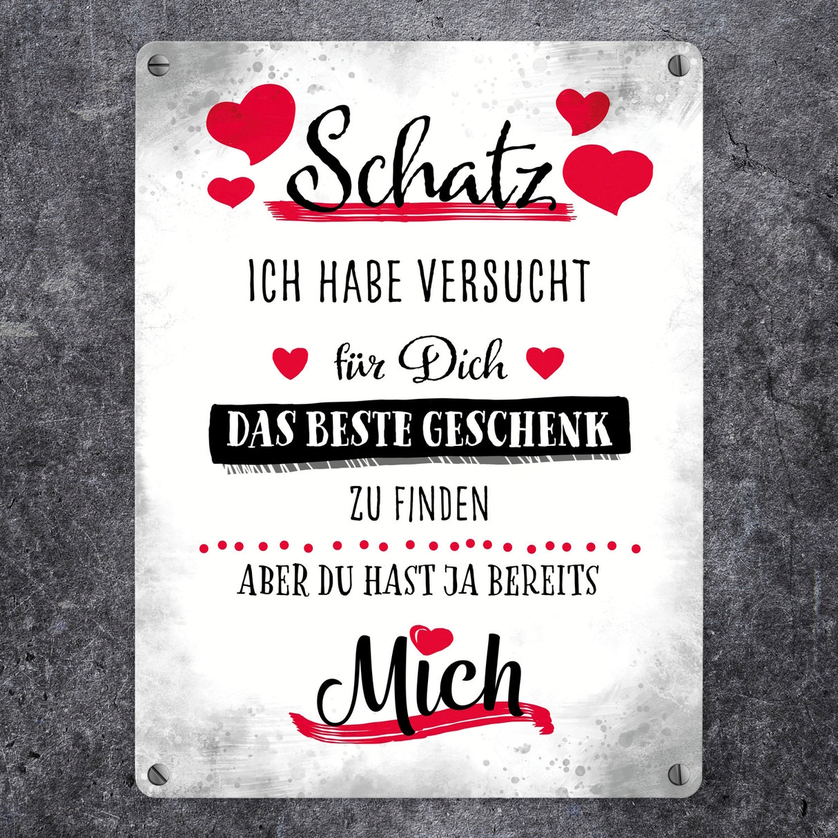 Bestes Geschenk für Schatz zum Valentinstag Metallschild