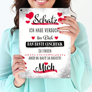 Bestes Geschenk für Schatz zum Valentinstag Metallschild
