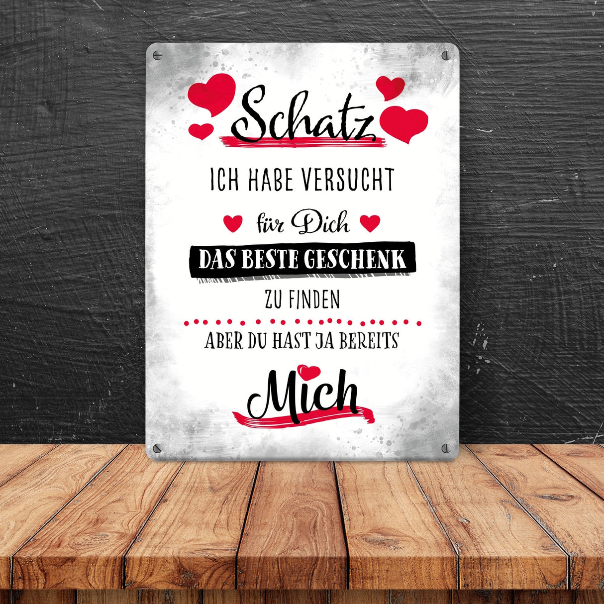 Bestes Geschenk für Schatz zum Valentinstag Metallschild