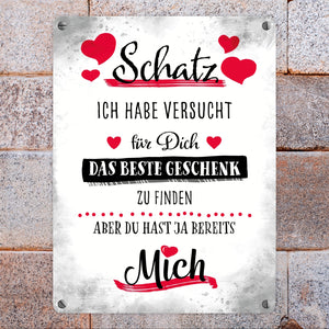 Bestes Geschenk für Schatz zum Valentinstag Metallschild
