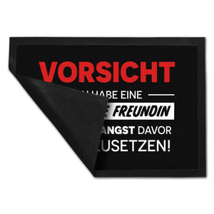 Vorsicht ich habe eine verrückte Freundin Fußmatte