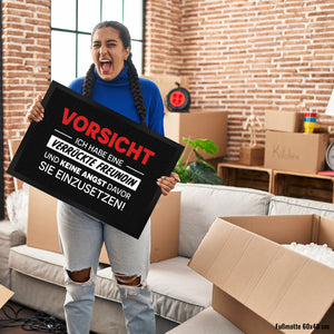 Vorsicht ich habe eine verrückte Freundin Fußmatte