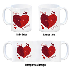 Forever yours Kaffeebecher mit küssendem Paar