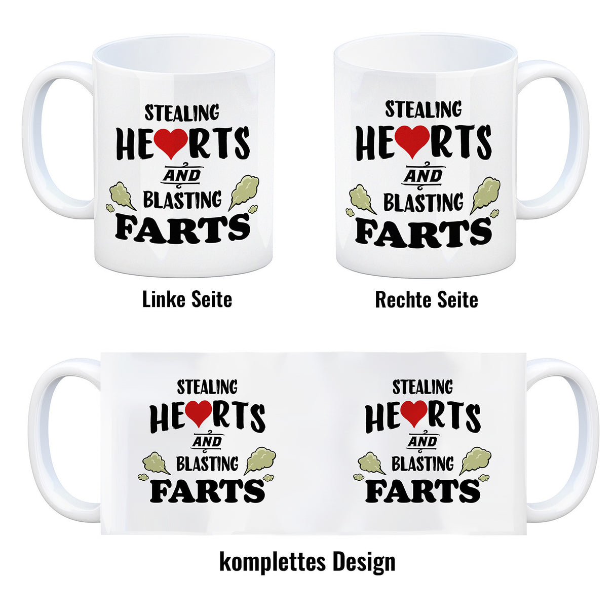 Stealing hearts and blasting farts Kaffeebecher