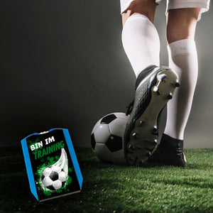 Bin im Training Fußball Parkscheibe mit 2 Einkaufswagenchips