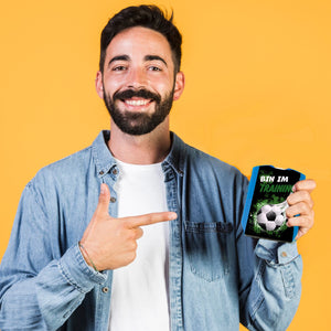 Bin im Training Fußball Parkscheibe mit 2 Einkaufswagenchips