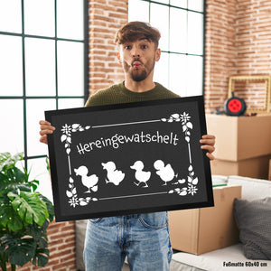 Hereingewatschelt Fußmatte mit niedlichen Entchen